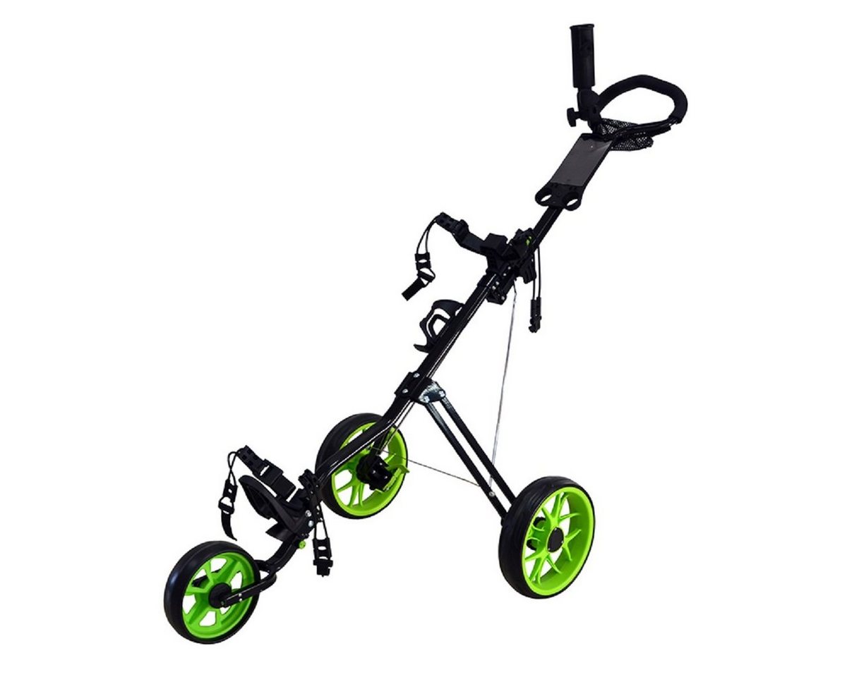 GolfRolfe Golftrolley GolfRolfe 14354 Golf Trolley in schwarz mit grünen Reifen Bild 5