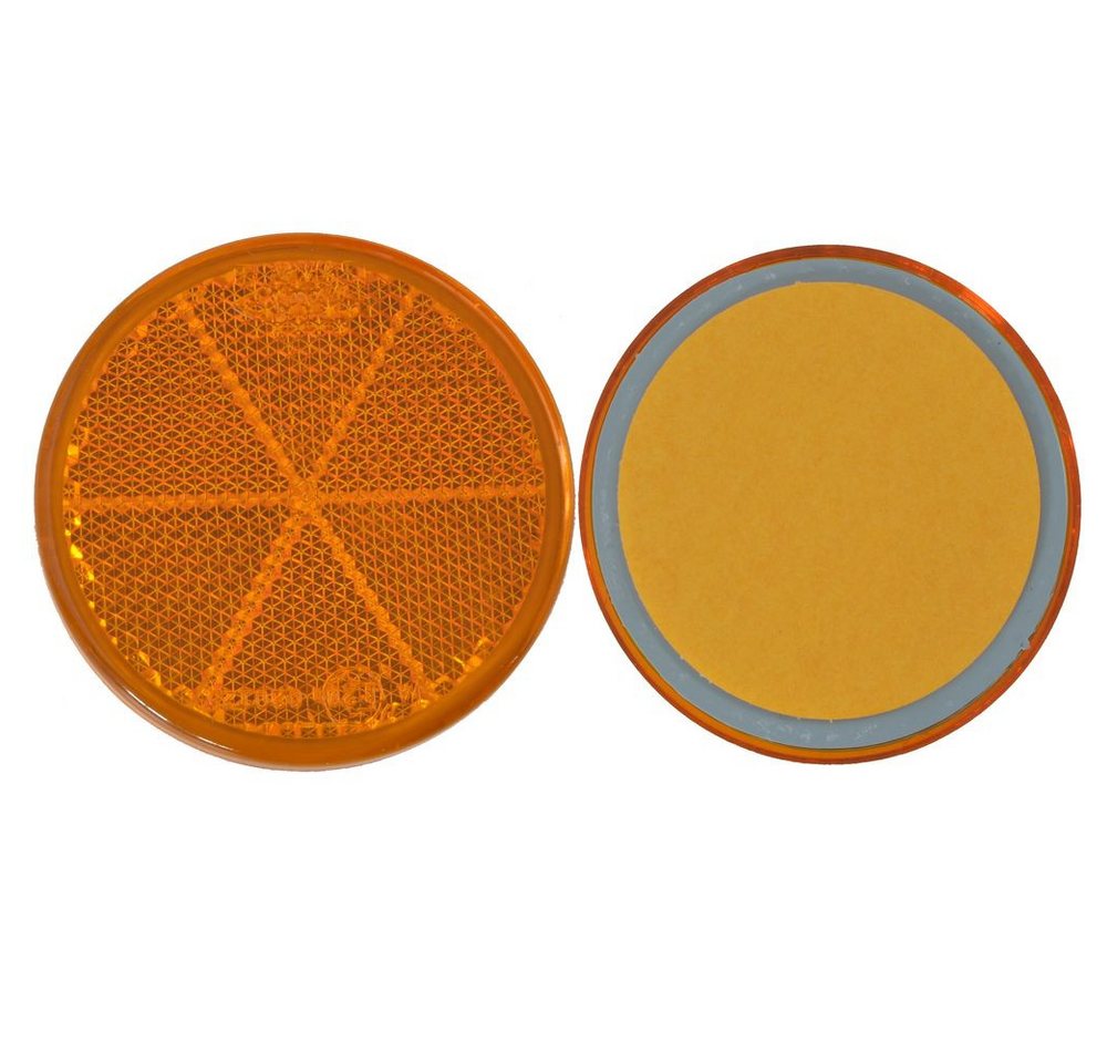 Aspöck Anhänger 4x Rückstrahler - Reflektor - Kleben - Ø 60mm Gelb - E-Prüfzeichen