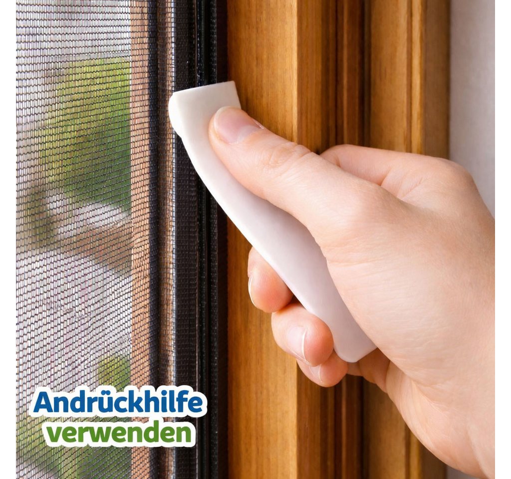 VABIONO Moskitonetz Mückenschutz Insektenschutz Fliegengitter für Fenster 130 x 150 cm (inkl. 15mm breiten, extrastarken Klettband und Klettband-Andrückhilfe), Kostenloser Versand Bild 2