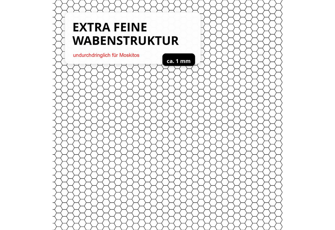 VABIONO Moskitonetz Mückenschutz Insektenschutz Fliegengitter für Fenster 130 x 150 cm (inkl. 15mm breiten, extrastarken Klettband und Klettband-Andrückhilfe), Kostenloser Versand Bild 5