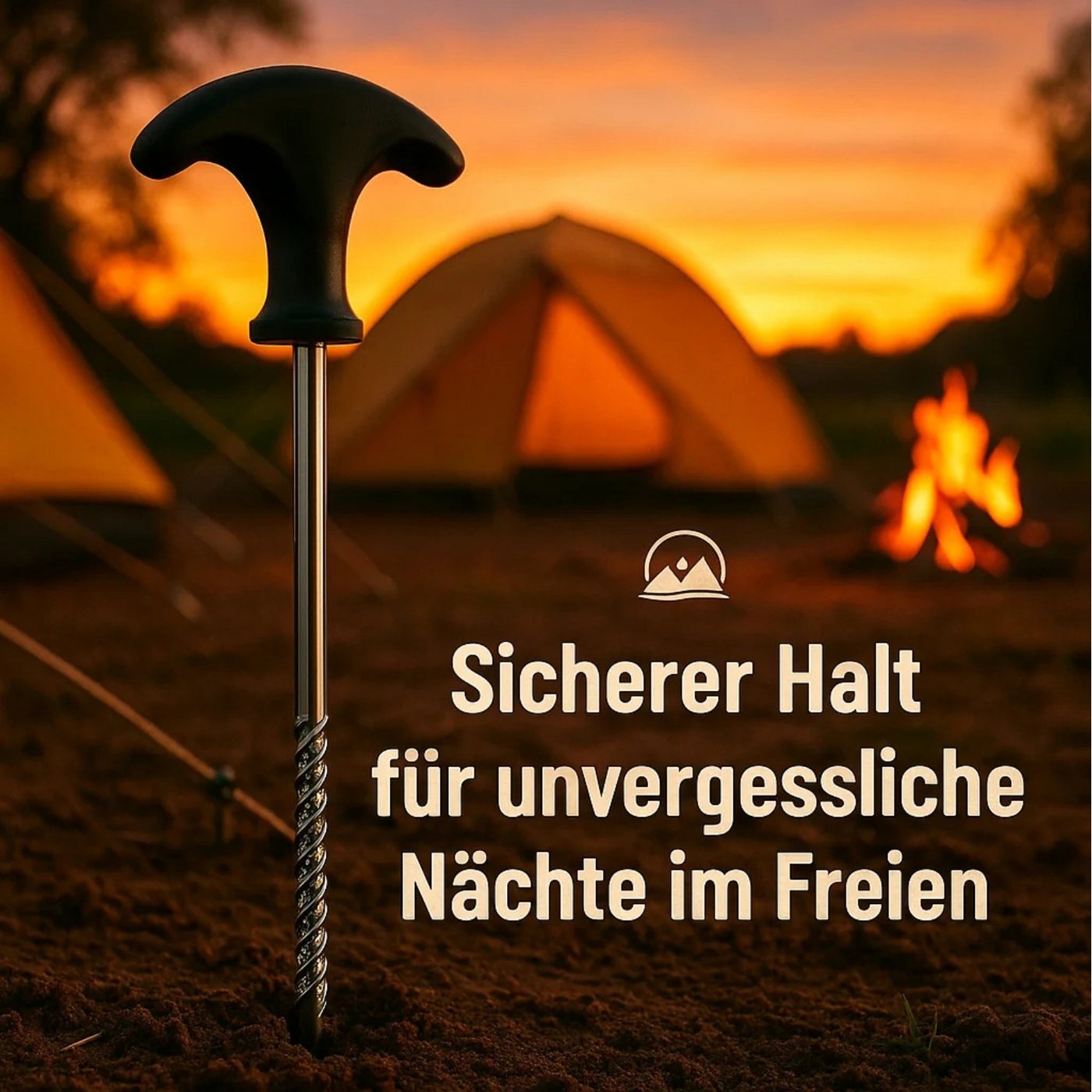 BigDean Zelthering 24 Stück Heringe Erdnägel stabil auch für Harte Böden Zeltheringe, (Packung, 24-St., Zeltheringe), Eindrehbar, Kein Hämmern, Schutzkappen