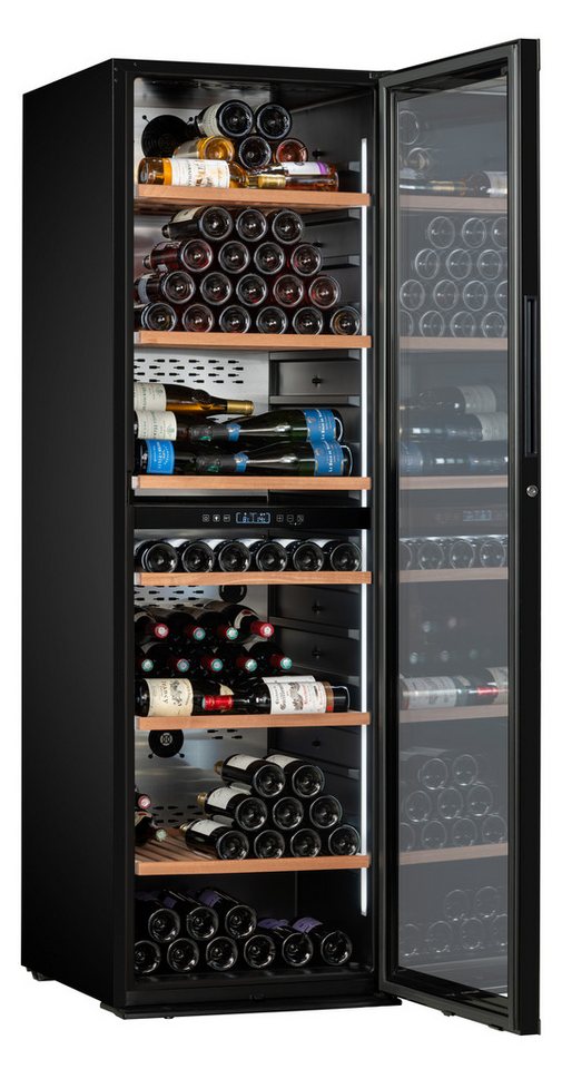 CLIMADIFF Weinkühlschrank MILLESIME240DB, für 237 Standardflaschen á 0,75l,2 Zonen, SMART, Lagerschrank, freistehend