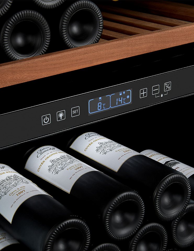 CLIMADIFF Weinkühlschrank MILLESIME240DB, für 237 Standardflaschen á 0,75l,2 Zonen, SMART, Lagerschrank, freistehend Bild 5