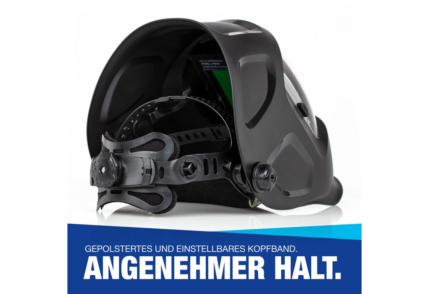 NTG Nutzfahrzeug Technik GmbH Schweißhelm Automatik 4 Sensoren DIN 5–13 Schweißmaske Schleifen Schweißschild, extra großes Sichtfeld + 4 High-Speed-Sensoren Abdunkelung