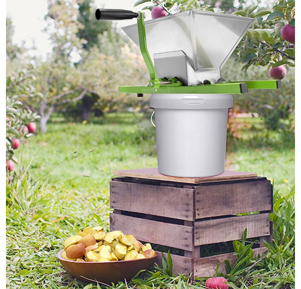 FIVMEN Entsafter 7L Obstmühle Obstmuser Obsthäcksler Beerenmühle Traubenmühle, Maischemühle Mühle Muser manuell Obstpresse mit Handkurbel Bild 4