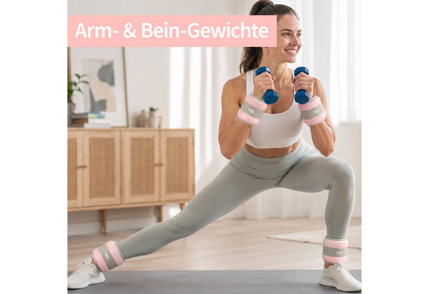 Youyijia Gewichtsmanschette 1 Paar Knöchelgewichte 1 kg Gewichtsmanschetten Arme Beine