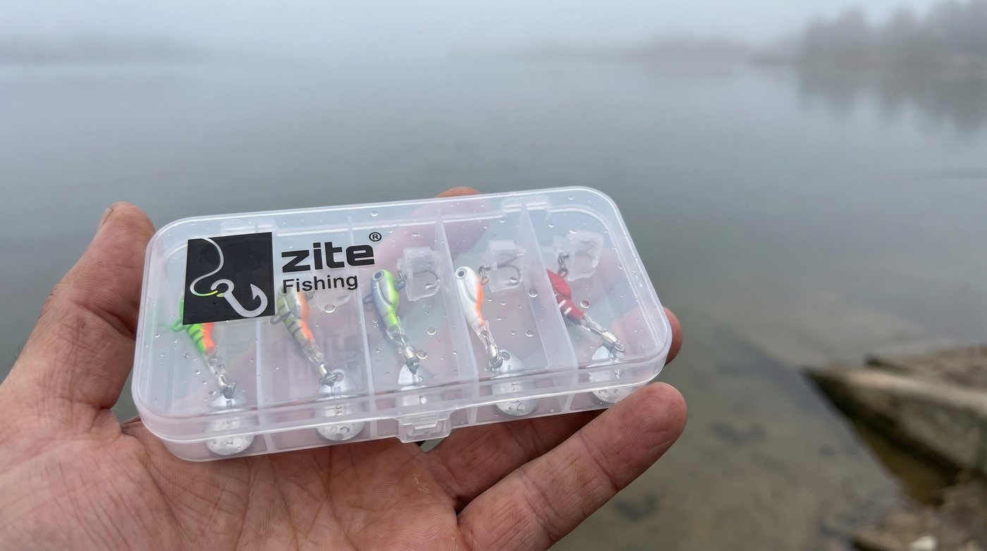 Zite Kunstköder Jigspinner Set Neon S-L 5-20g 5 Farben Box Barsch Forelle Hecht Zander Bild 5