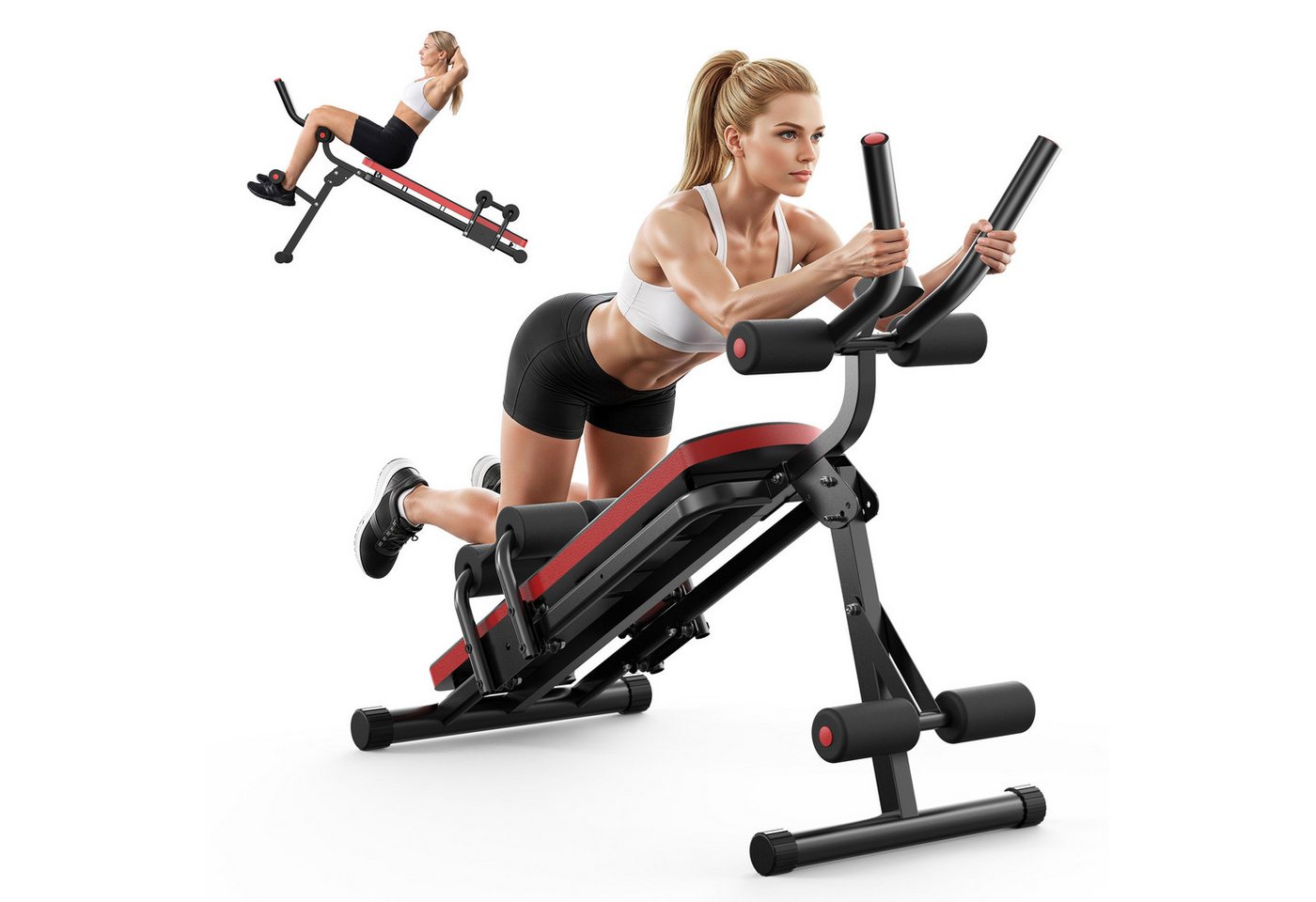 Hamlody Bauchtrainer Faltbare Bauchtrainer – Ergonomisch & Vielseitig für Muskeltraining (Einfache Installation, 80-120 kg Tragfähigkeit), Ergonomisches Design, sicher in der Anwendung, faltbar Bild 5