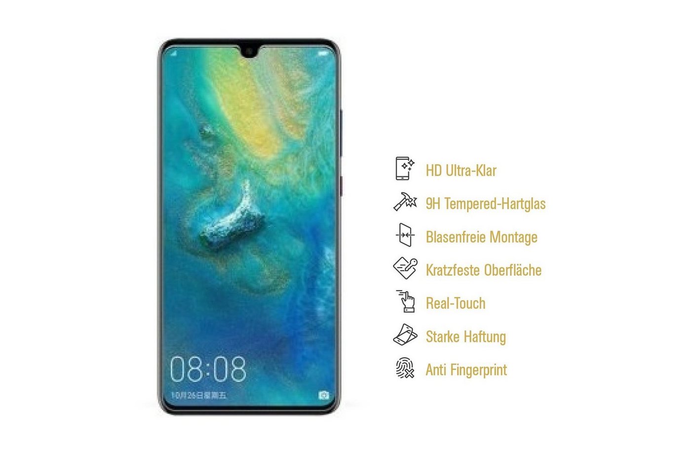 Protectorking Schutzfolie 2x 9H Hartglas für Huawei Mate 20X Displayschutz Schutzglas Schutzfoli, (2-Stück), Displayschutzglas, Schutzglas Echtglas Tempered 9H Härte HD-KLAR Bild 2