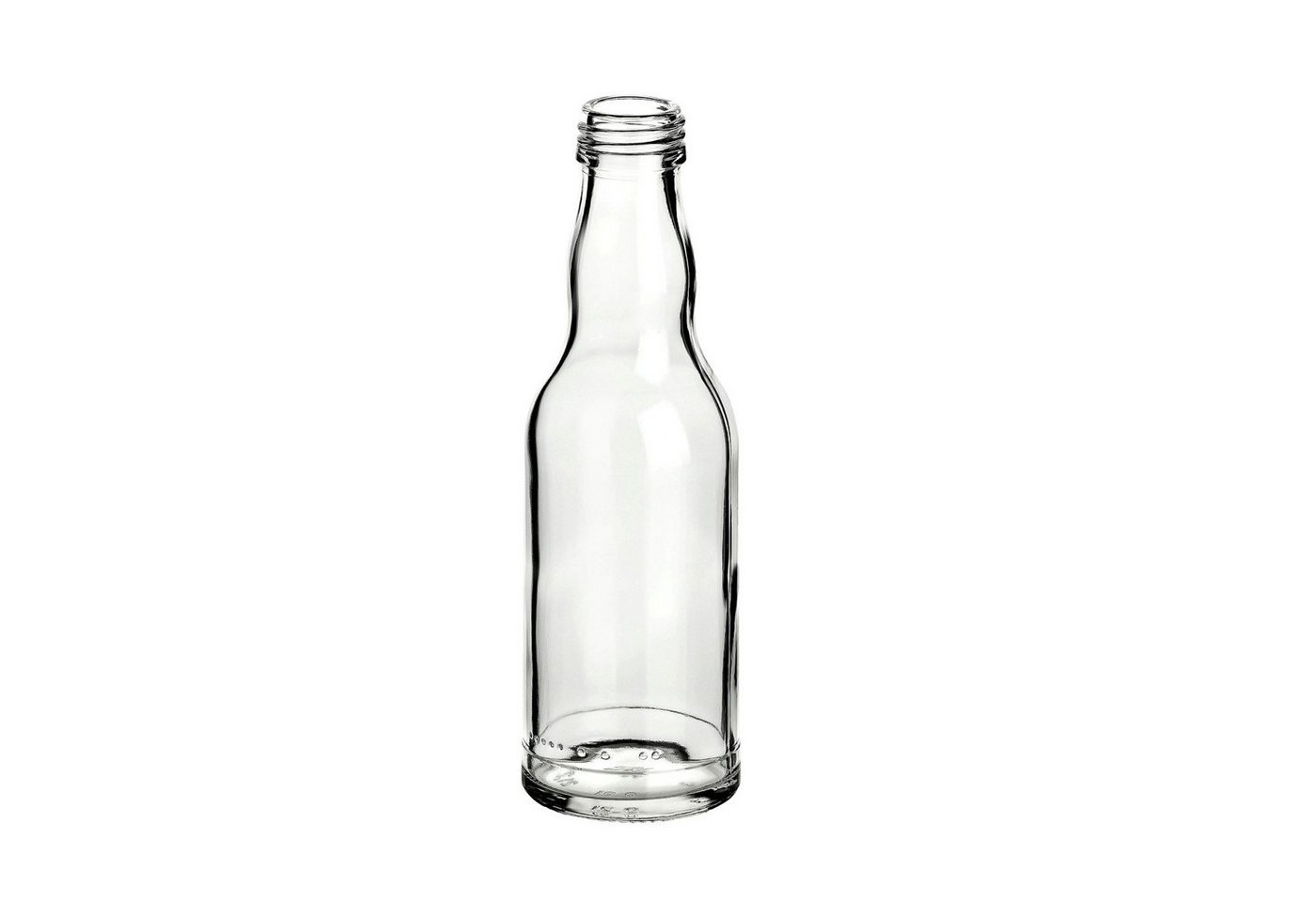 gouveo Trinkflasche Glasflaschen 200 ml Kropfhals mit Schraub-Deckel - Kleine Flasche 0,2l, 24er Set, silberfarben Bild 2