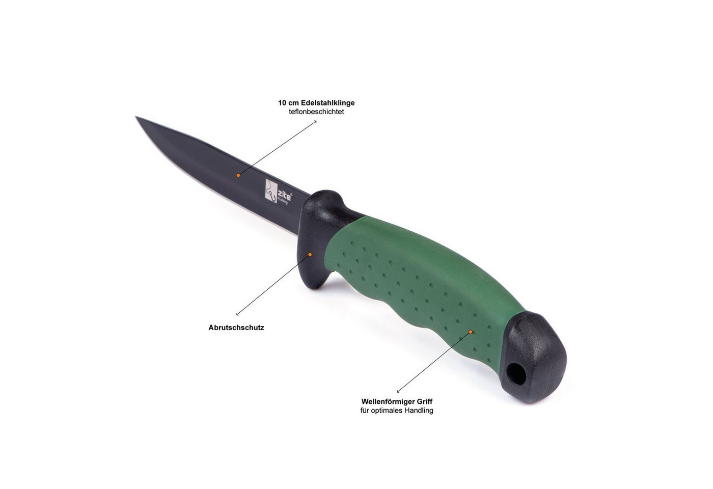Zite Anglermesser mit Gürtel-Messerscheide 22 cm rutschfest und universell einsetzbar Bild 2