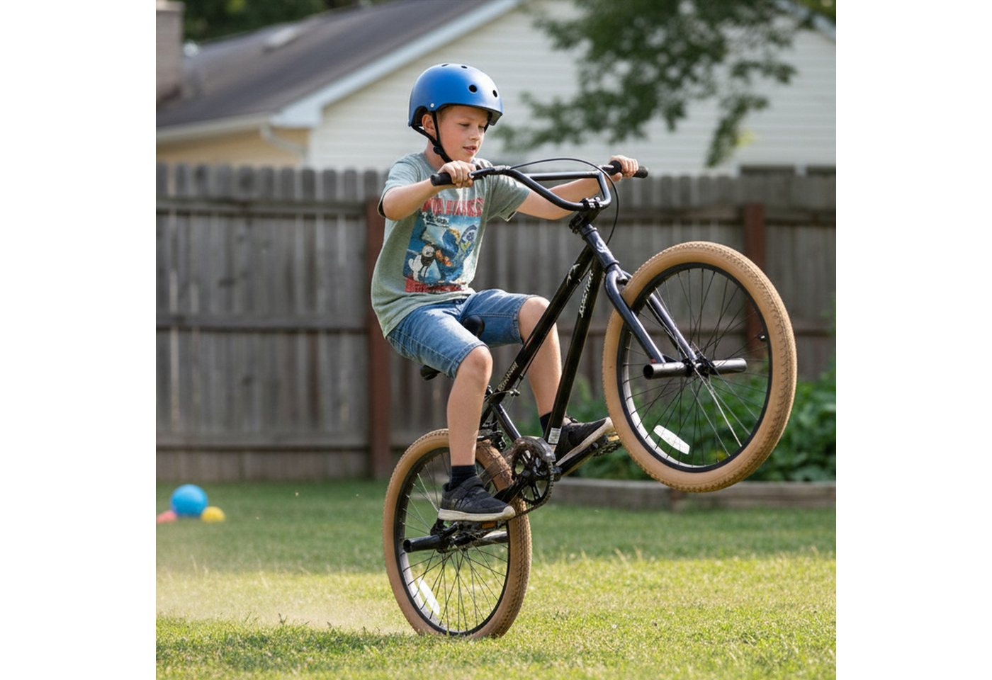 JOYSTAR Kinderfahrrad 20 Zoll BMX Fahrrad für Jungen Mädchen im Alter von 6-12 Jahren, Freestyle, Doppelbremsen, 2 pegs, Kettenschutz, Singlespeed
