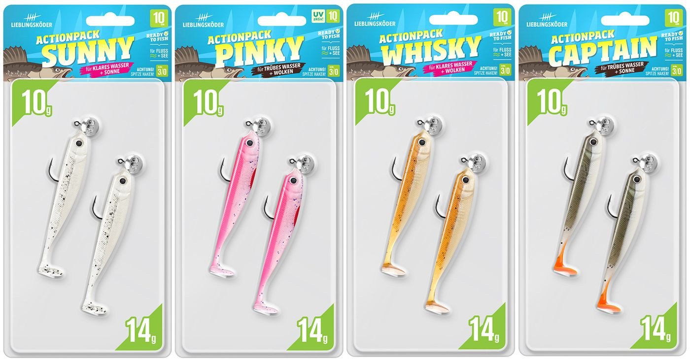 Lieblingsköder Kunstköder Lieblingsköder Actionpack 10cm - 2 montierte Gummifische Bild 2