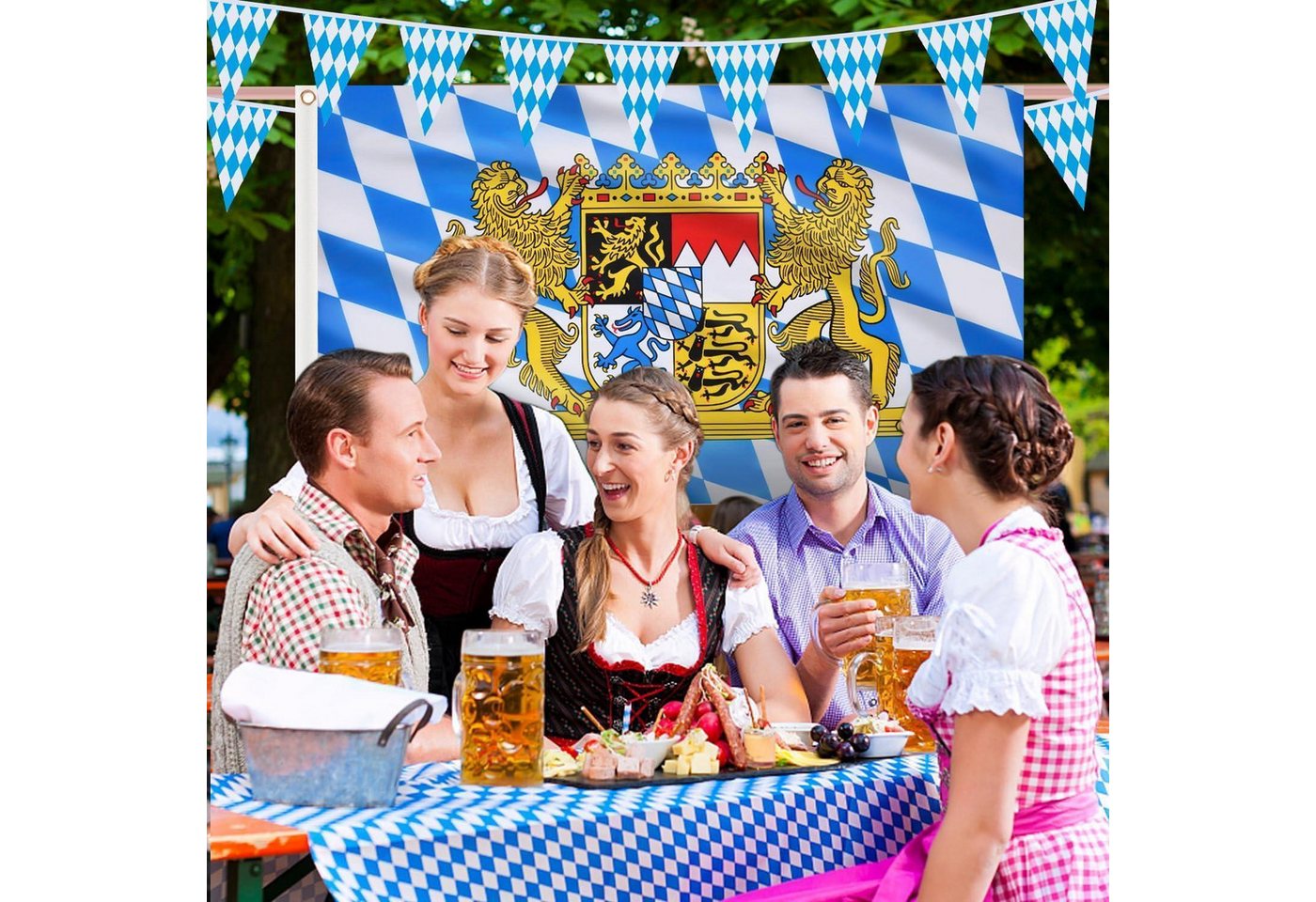 LuxusKollektion Flagge Flagge Bayern 150x90cm Oktoberfest Messingösen 1 Stück Bayern Flagge Bild 3
