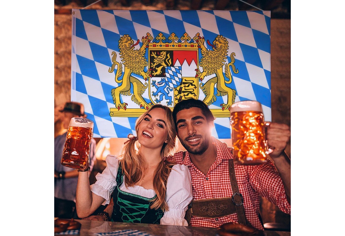 LuxusKollektion Flagge Flagge Bayern 150x90cm Oktoberfest Messingösen 1 Stück Bayern Flagge Bild 5