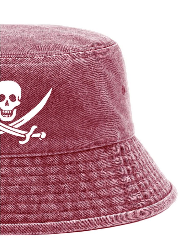 Neverless Fischerhut Anglerhut mit Print Pirate Baumwolle Bucket Hat Herren Damen