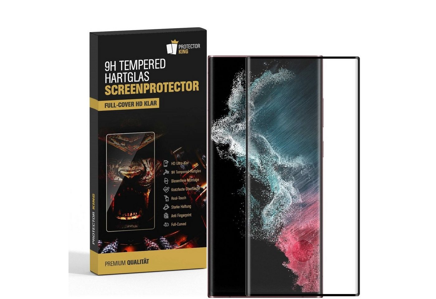 Protectorking Schutzfolie 2x 9H Panzerglas für Samsung Galaxy S23 Ultra, (2-Stück, 1-Set), FULL CURVED 9H Panzerglas HD ULTRA KLAR Bild 2