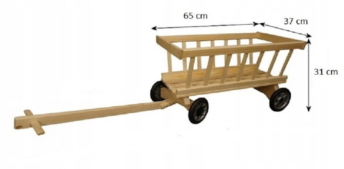 COIL Handwagen Leiterwagen, Spielzeug-Kinderwagen, Handgefertigt aus Holz, (klein/groß), Gartendekorationen, Schwenkbare Vorderrader, Selbstmontage