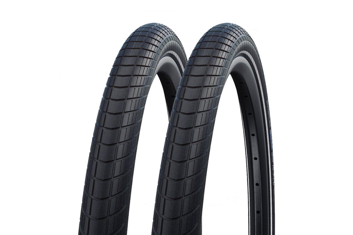 Schwalbe Fahrradreifen 2 Stück 26 Zoll Schwalbe Reifen Set 26x2.15 City 55-559 AV Schlauch, (4-tlg), Reflexstreifen,Pannenschutz