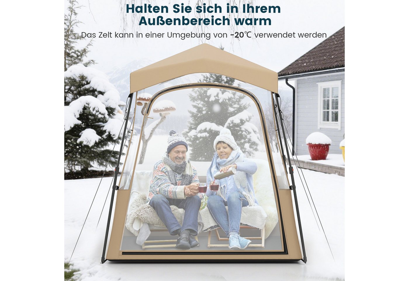 COSTWAY Wurfzelt, Personen: 3, Pop-Up-Campingzelt mit Tragetasche, PVC Bild 2