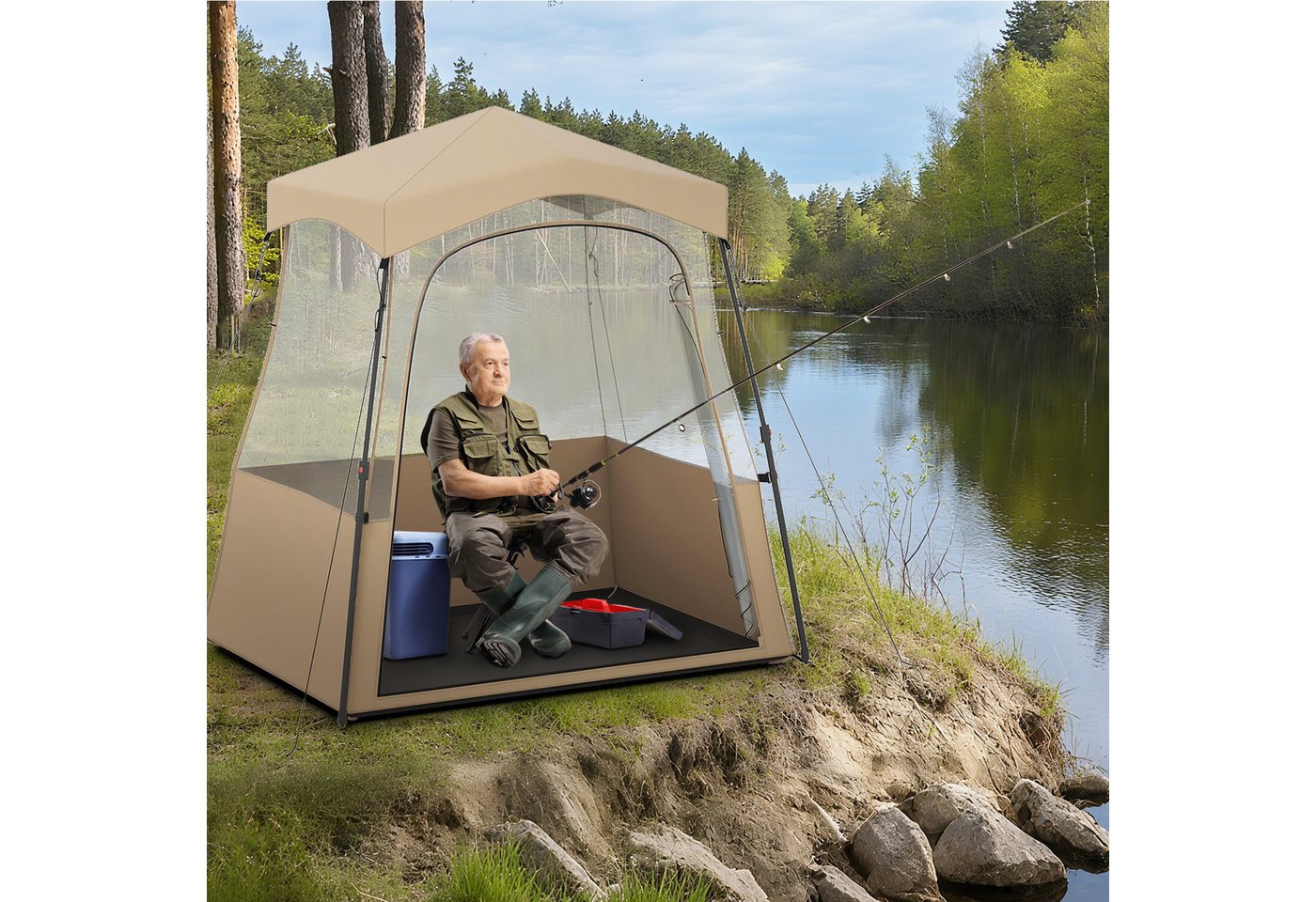 COSTWAY Wurfzelt, Personen: 3, Pop-Up-Campingzelt mit Tragetasche, PVC Bild 4