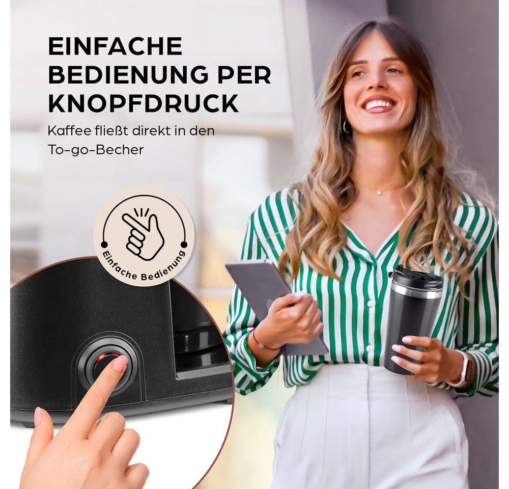 Barista Filterkaffeemaschine Barista Single-Kaffeemaschine 450W schwarz mit To-Go Becher, 0.4l Kaffeekanne, Coffee to go Maschine - tragbare Kaffeemaschine, Reise-Kaffeemaschine Bild 5