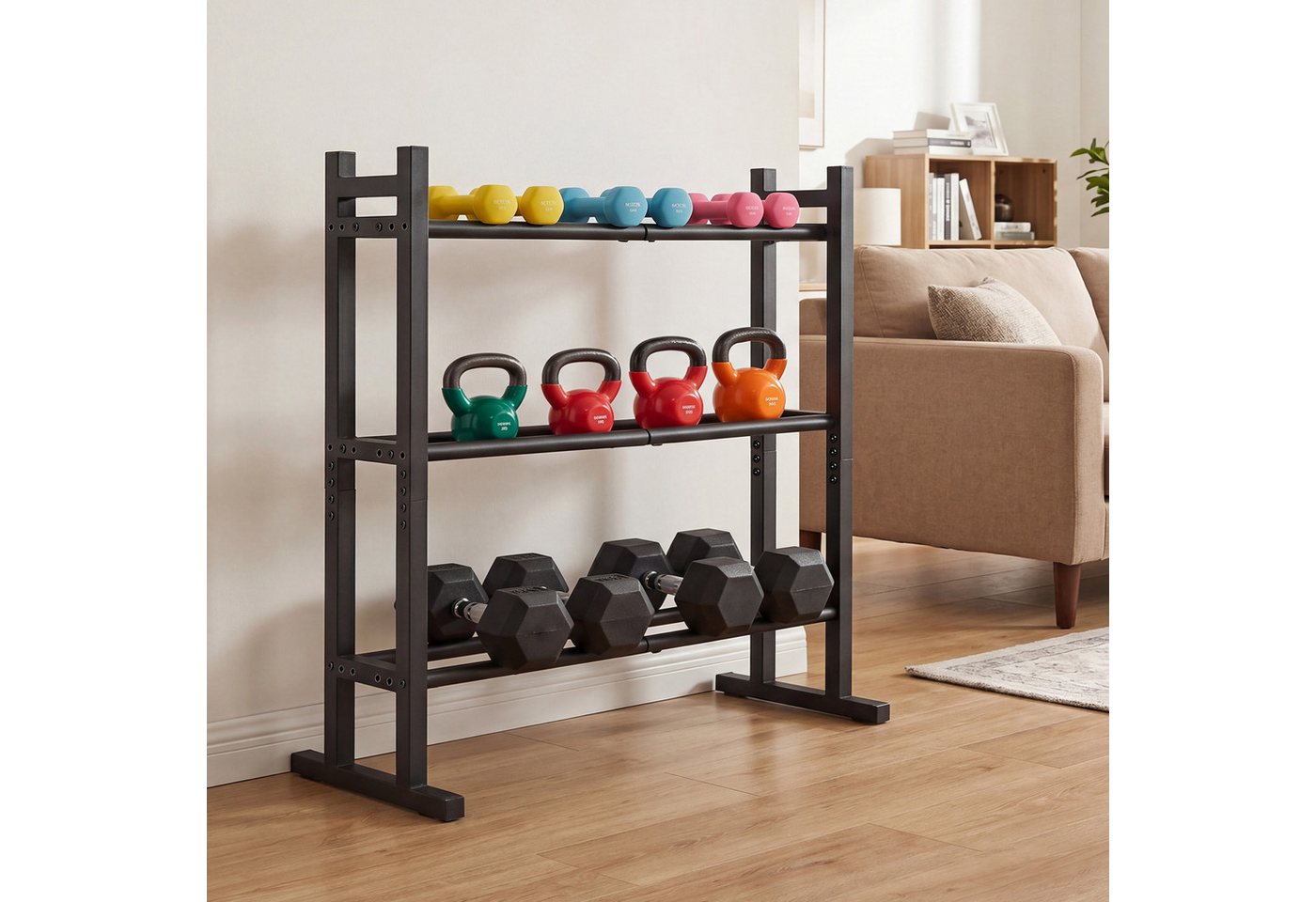 COSTWAY Kurzhantelständer, (1-St), 3-stufiger Hantelständer für Zuhause Gym