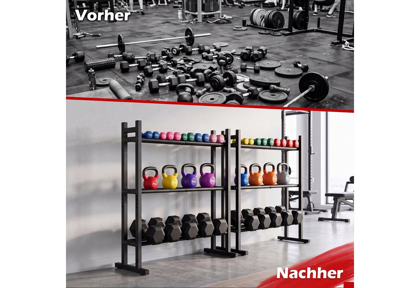 COSTWAY Kurzhantelständer, (1-St), 3-stufiger Hantelständer für Zuhause Gym Bild 2