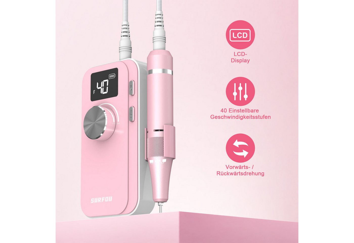 AIMAX Maniküre-Pediküre-Set Maniküre-Pediküre-Set Nagelfräser 40000 U/min, 4000 mAh Bild 5