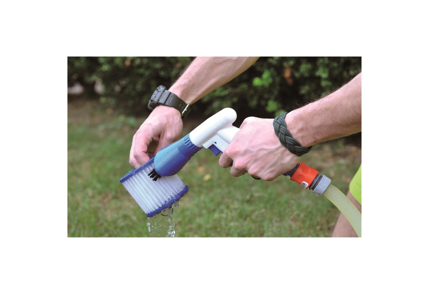 Avenli Poolsprüher Reinigungsbürste für Filterkartuschen (Einzelpack, 1 St., mit Sprühfunktion), zum Anschluss an handelsübliche Gartenschläuche Bild 2