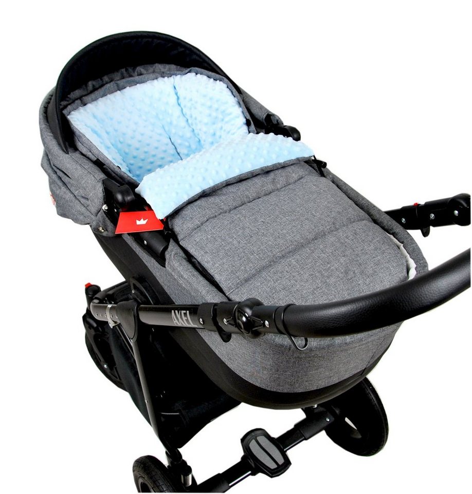 BabyLux Fußsack BABYLUX Fußsack MINKY Kinderwagen Buggy Fleece Babyschale Thermo, Grau + Blau Bild 2