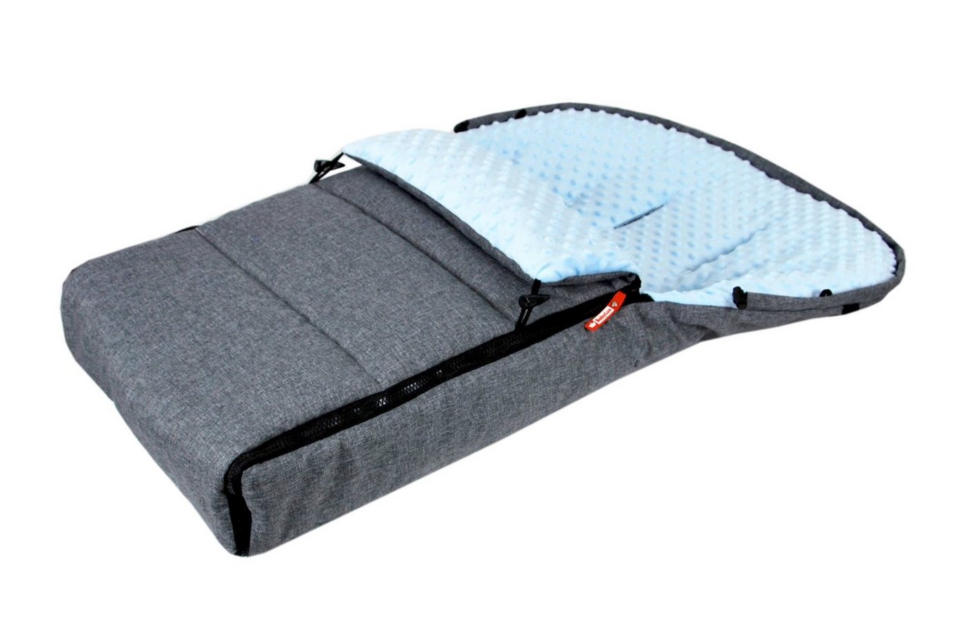 BabyLux Fußsack BABYLUX Fußsack MINKY Kinderwagen Buggy Fleece Babyschale Thermo, Grau + Blau Bild 3