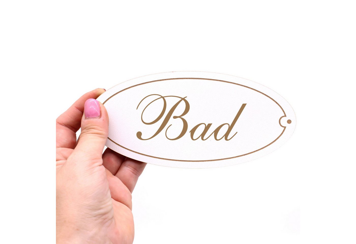 Dekolando Hinweisschild Türschild Oval - Bad - Schild 15 x 7 cm - Schilder Türschilder, (1 St)