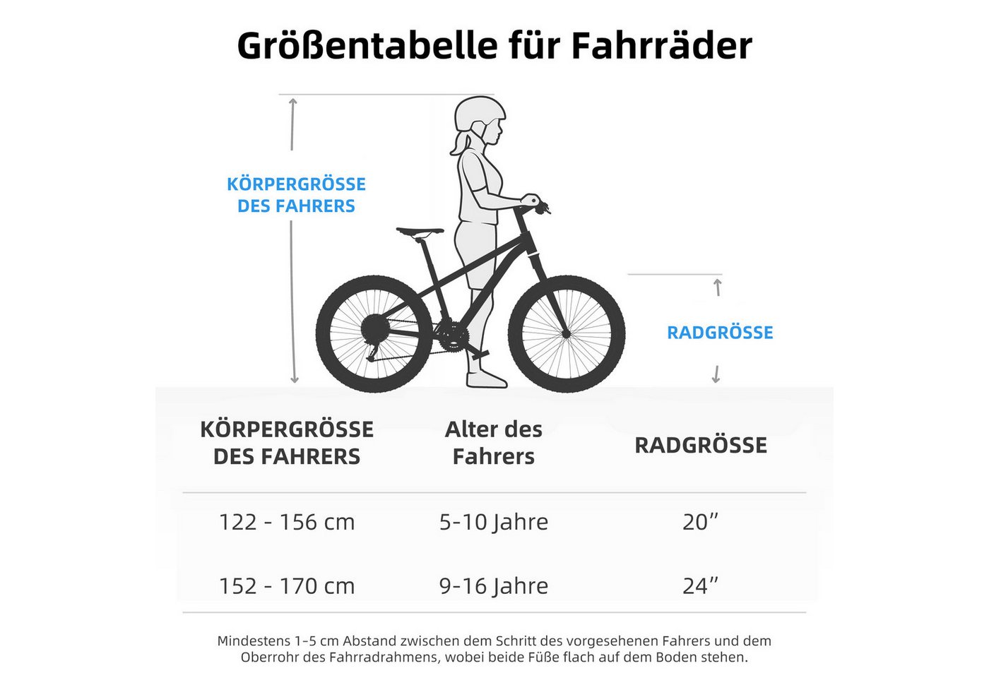 JOYSTAR Kinderfahrrad 20/24 Zoll Kinder‑Mountainbike 5‑16J, Hardtail Geländefahrrad, Hardtail Mountainbike für Kinder mit 1-Gang, Doppel-V-Bremse Bild 4