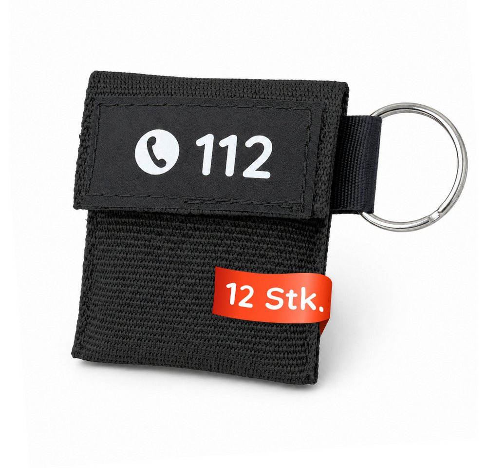 FLEXEO Erste-Hilfe-Set 12 Beatmungstücher, inkl. Schlüsselanhänger., (Set, 12 St), praktischer Schlüsselanhänger