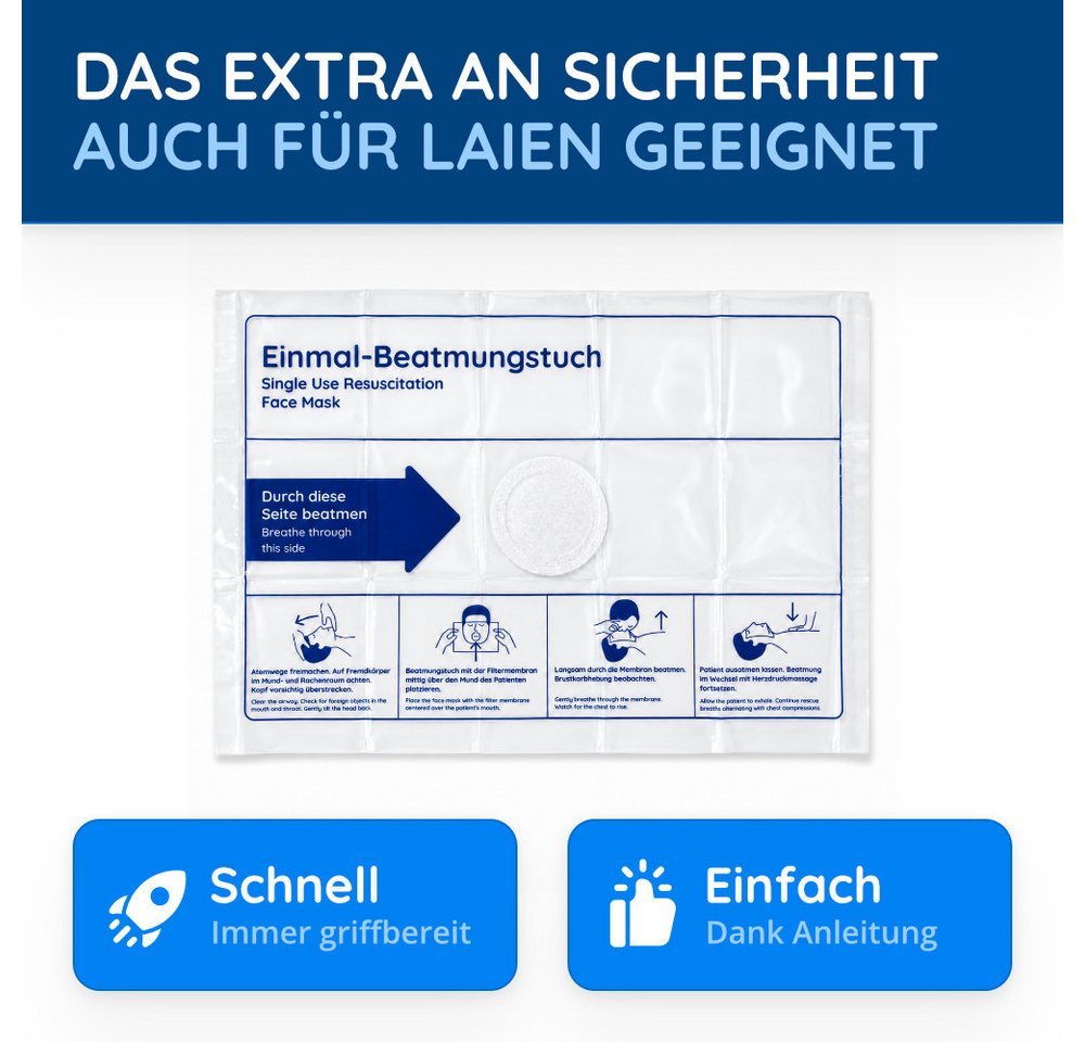 FLEXEO Erste-Hilfe-Set 12 Beatmungstücher, inkl. Schlüsselanhänger., (Set, 12 St), praktischer Schlüsselanhänger Bild 3
