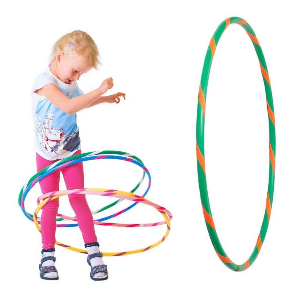 Hoopomania Hula-Hoop-Reifen Bunter Kinder Hula Hoop für kleine Profis, Ø60cm, Grün-Orange