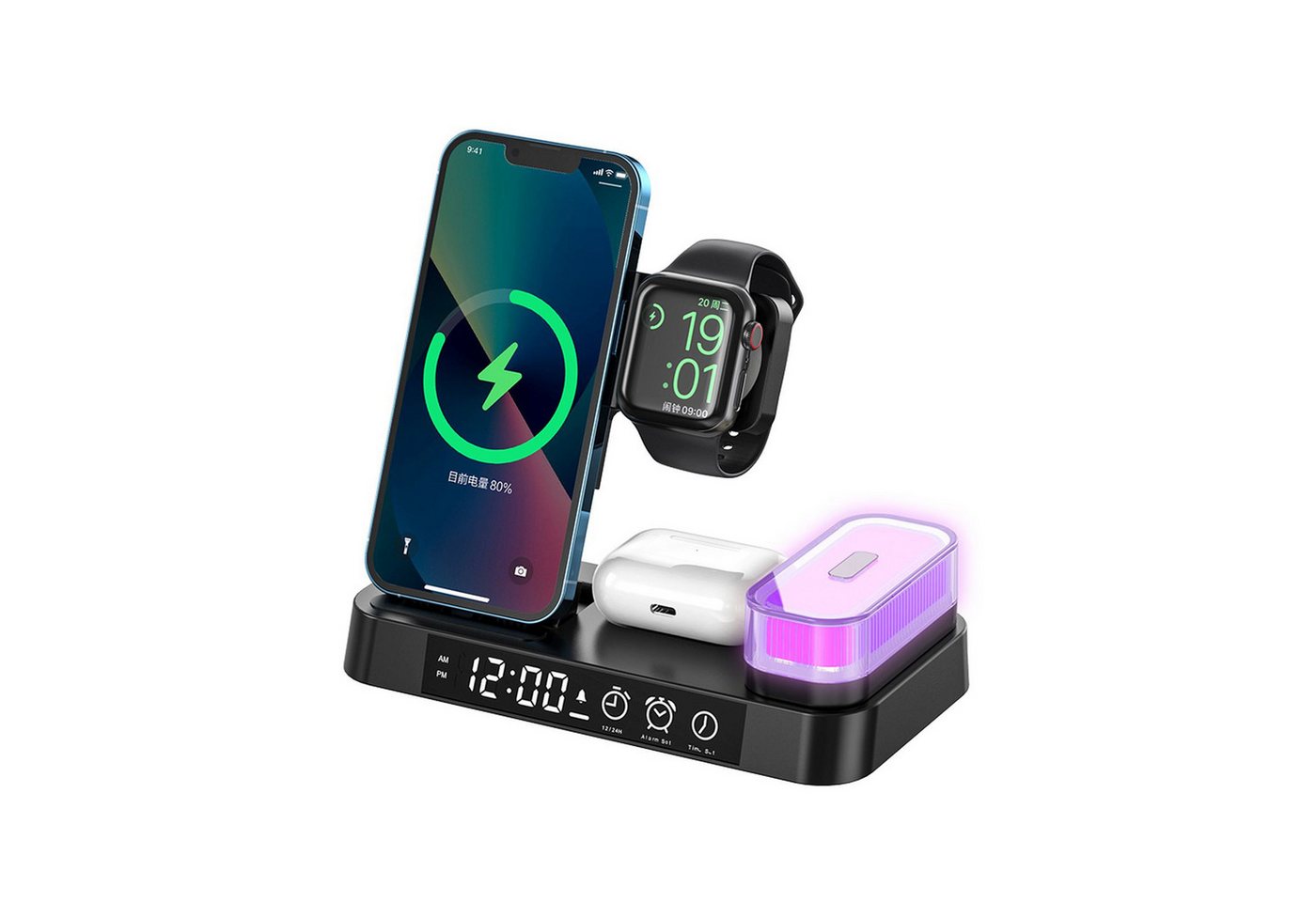 Lobwerk 5in1 induktive Ladestation Wireless Charger Ladeg... Ladestation