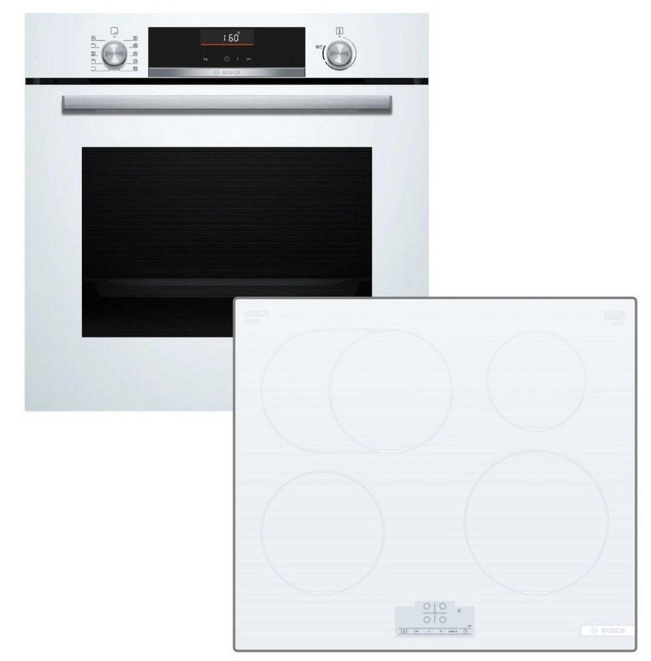 BOSCH Backofen-Set Backofen 3DHeißluft AirFry EcoClean + Induktionskochfeld Booster weiß, EcoClean Direct Bild 2