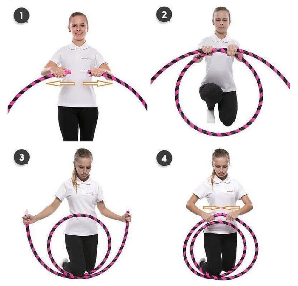 Hoopomania Hula-Hoop-Reifen Hula Hoop Rohling, steckbar (Snap Button), Ø 110cm, Schwarz