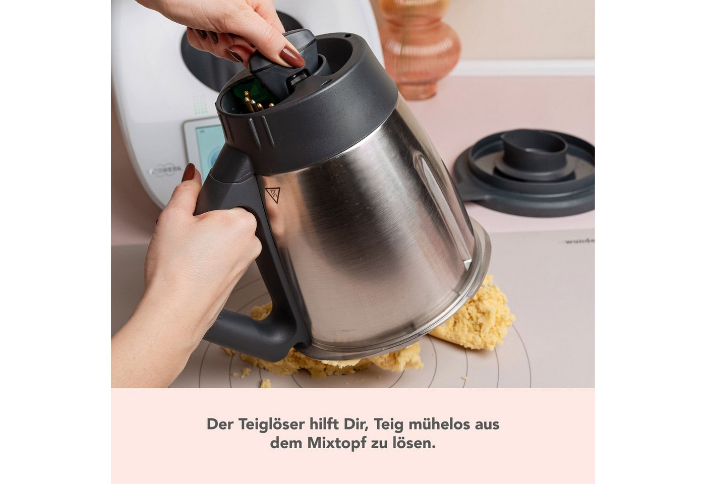 Wundermix Küchenmaschinen-Adapter TeigTwister® V2 Messerdrehhilfe für Thermomix, Zubehör für TM7, TM6, TM5, Einfache Entnahme von Teig aus Mixtopf Bild 2
