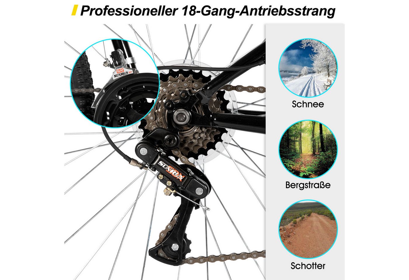 HILAND Mountainbike 26/27,5/29 Zoll Fahrrad Herren Damen Student, Gelände & Pendler Bild 3