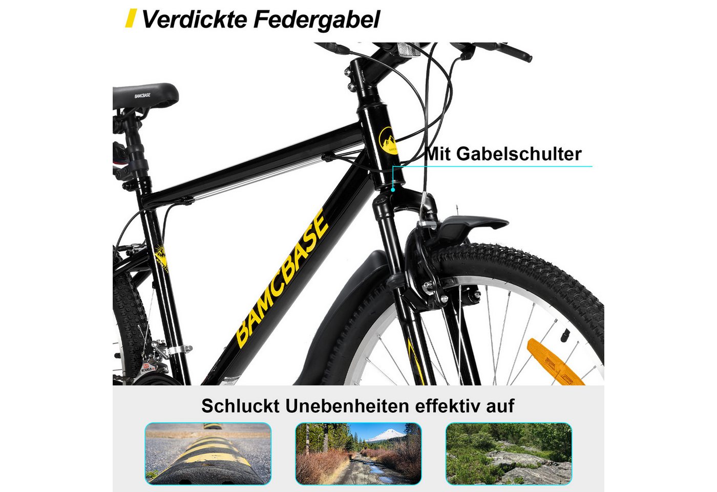 HILAND Mountainbike 26/27,5/29 Zoll Fahrrad Herren Damen Student, Gelände & Pendler Bild 5
