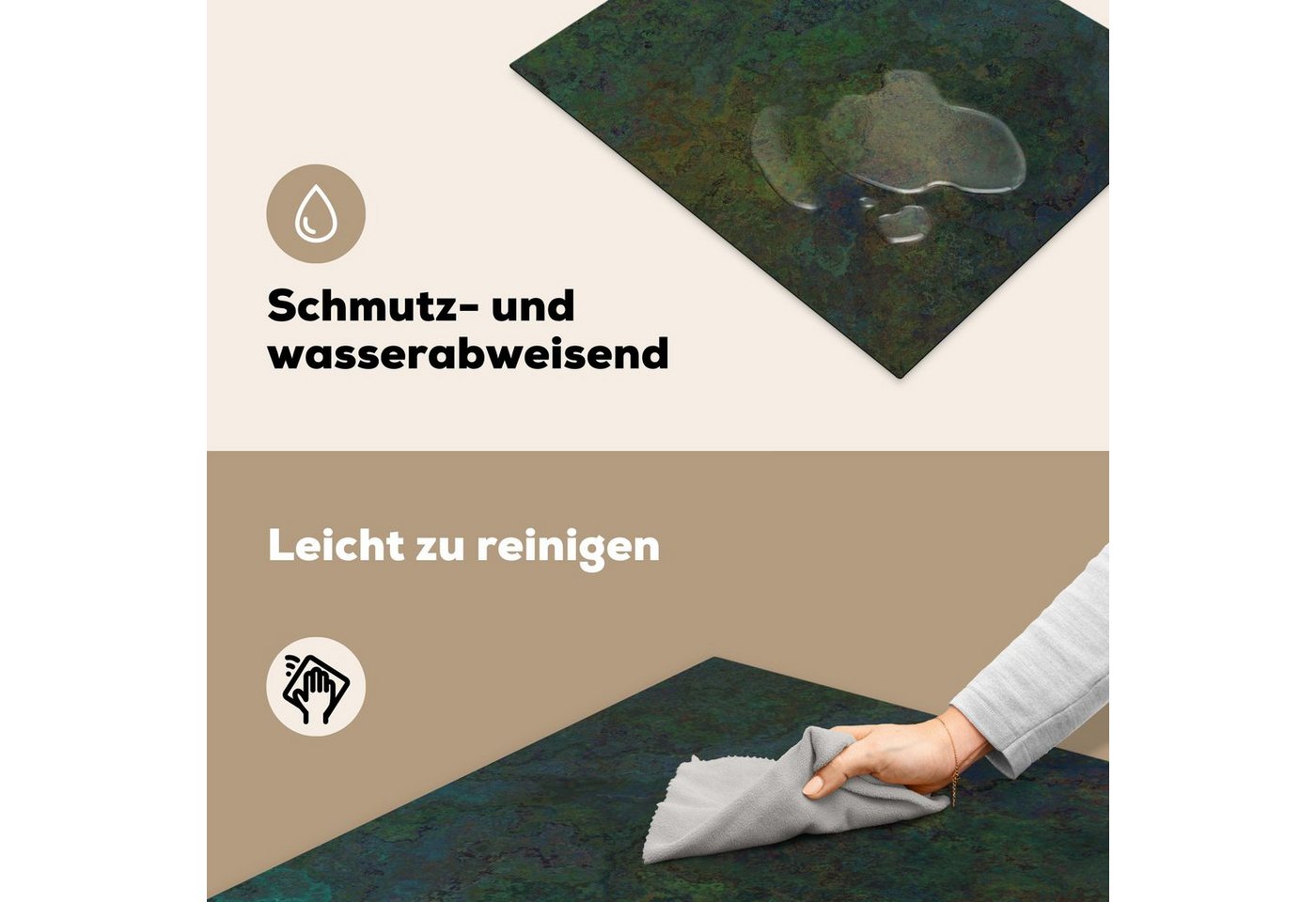 MuchoWow Herd-Abdeckplatte Schiefer - Rost - Vintage, Vinyl, (1 tlg), Abdeckung Induktionskochfeld Schutzmatte, Küche Deko, 65x52 cm