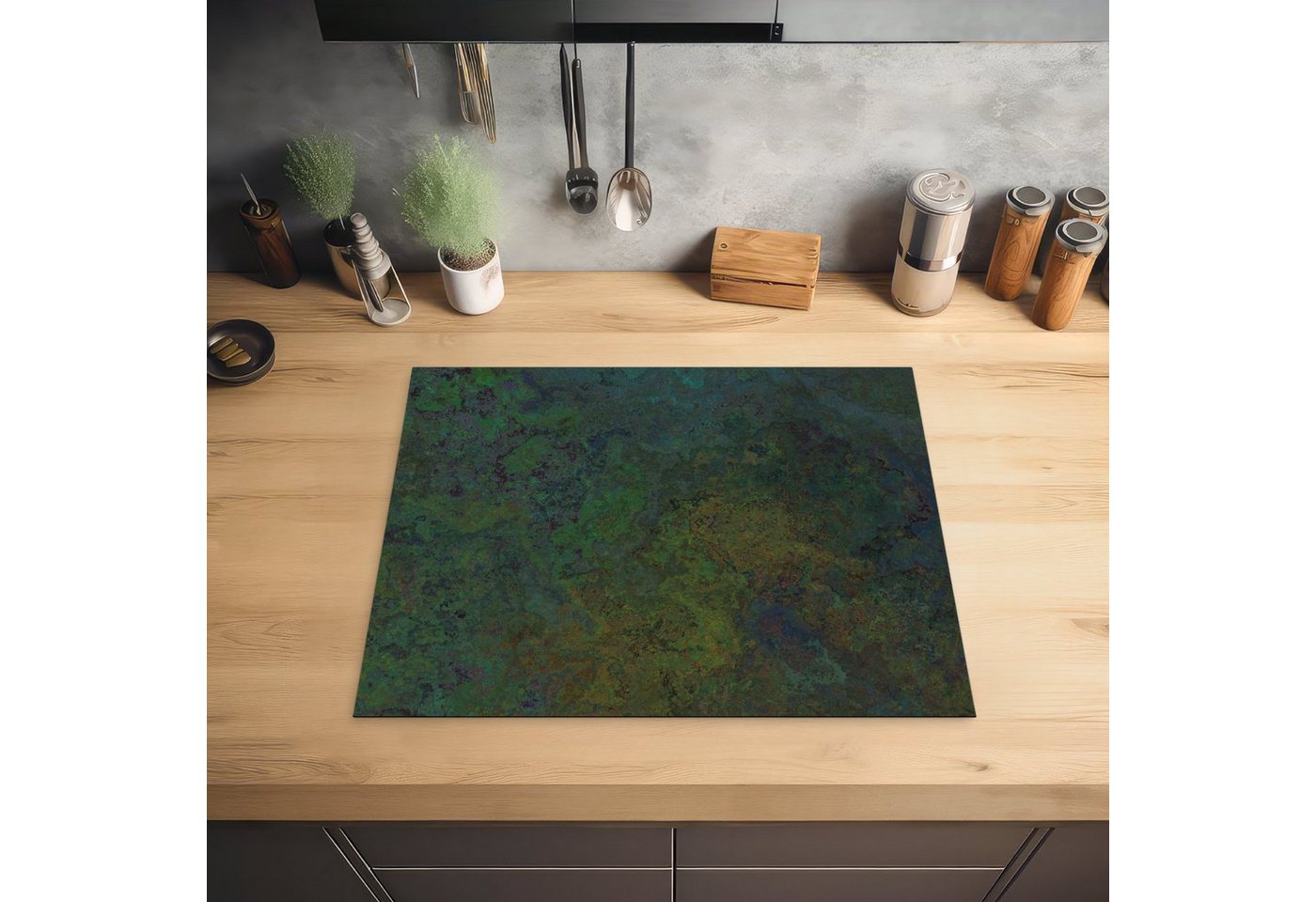MuchoWow Herd-Abdeckplatte Schiefer - Rost - Vintage, Vinyl, (1 tlg), Abdeckung Induktionskochfeld Schutzmatte, Küche Deko, 65x52 cm Bild 2