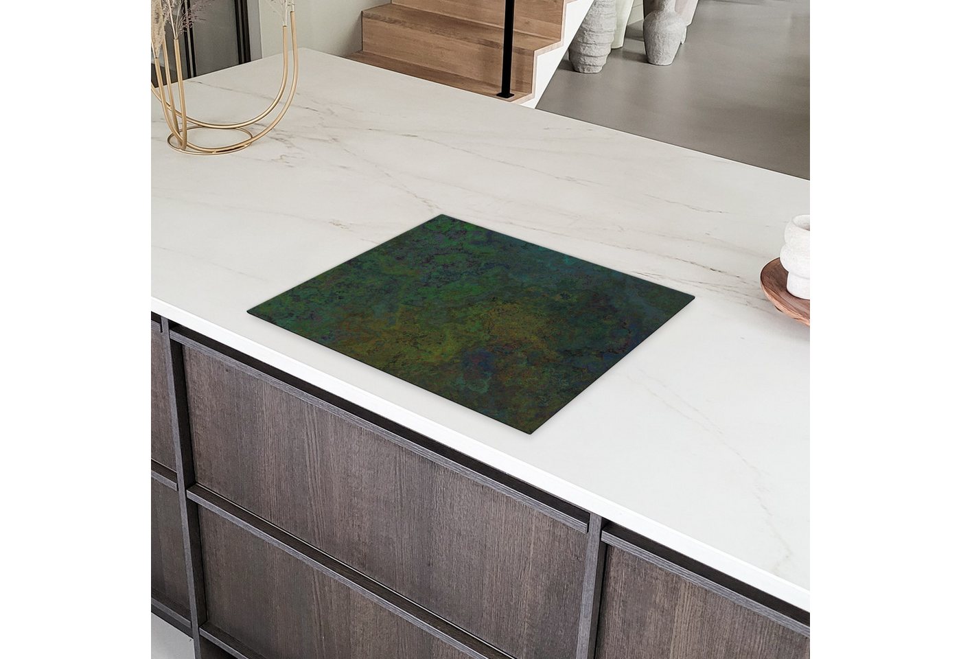 MuchoWow Herd-Abdeckplatte Schiefer - Rost - Vintage, Vinyl, (1 tlg), Abdeckung Induktionskochfeld Schutzmatte, Küche Deko, 65x52 cm Bild 3