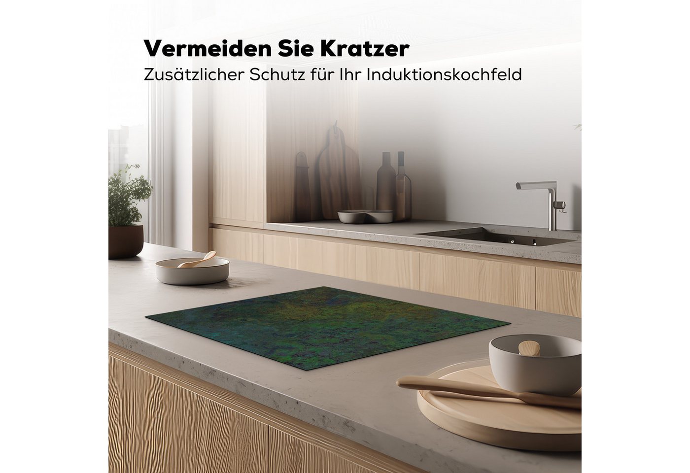 MuchoWow Herd-Abdeckplatte Schiefer - Rost - Vintage, Vinyl, (1 tlg), Abdeckung Induktionskochfeld Schutzmatte, Küche Deko, 65x52 cm Bild 4