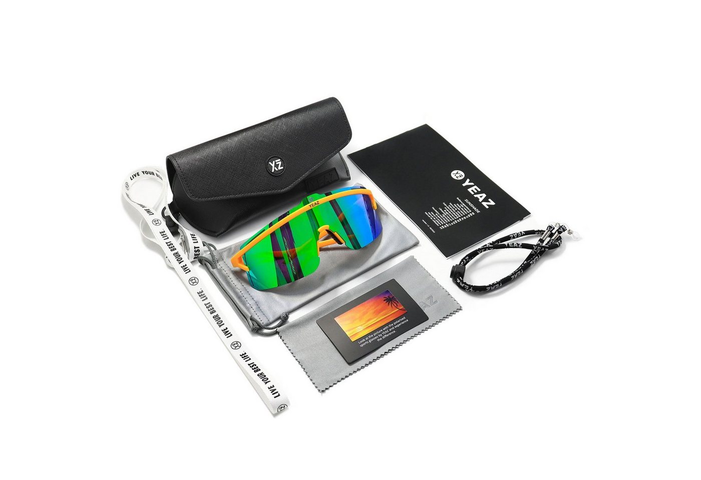 YEAZ Sportbrille SUNSHADE Sport-Sonnenbrille Black/Silver, Erlebe perfekte Sicht, Komfort und Style