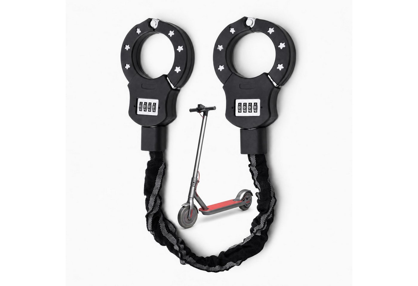 TLGREEN Kettenschloss E Scooter Schloss mit Zahlencode (6mm gehärtete Stahlkette schlüsselloses Kettenschloss, 4-stelliger Code mit 10.000 Kombinationen), für E Scooter/Fahrräder/E-Bike/Motorrad Bild 4