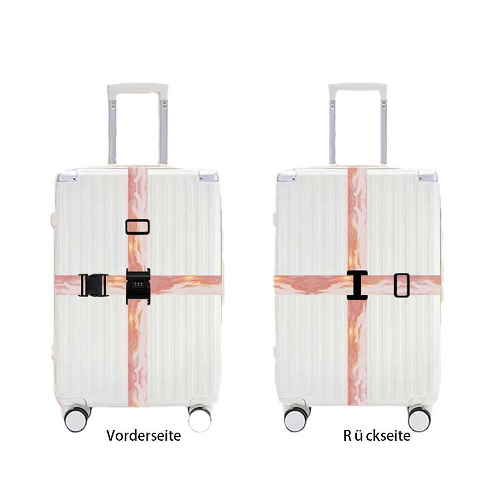 Agger Koffergurt 2 Stück kofferband auffällig,koffergurt mit zahlenschloss, (Einstellbar kofferband Gurt,koffergurt kreuzgurt,Luggage Strap), Für 20-28-Zoll-Koffer Bild 3